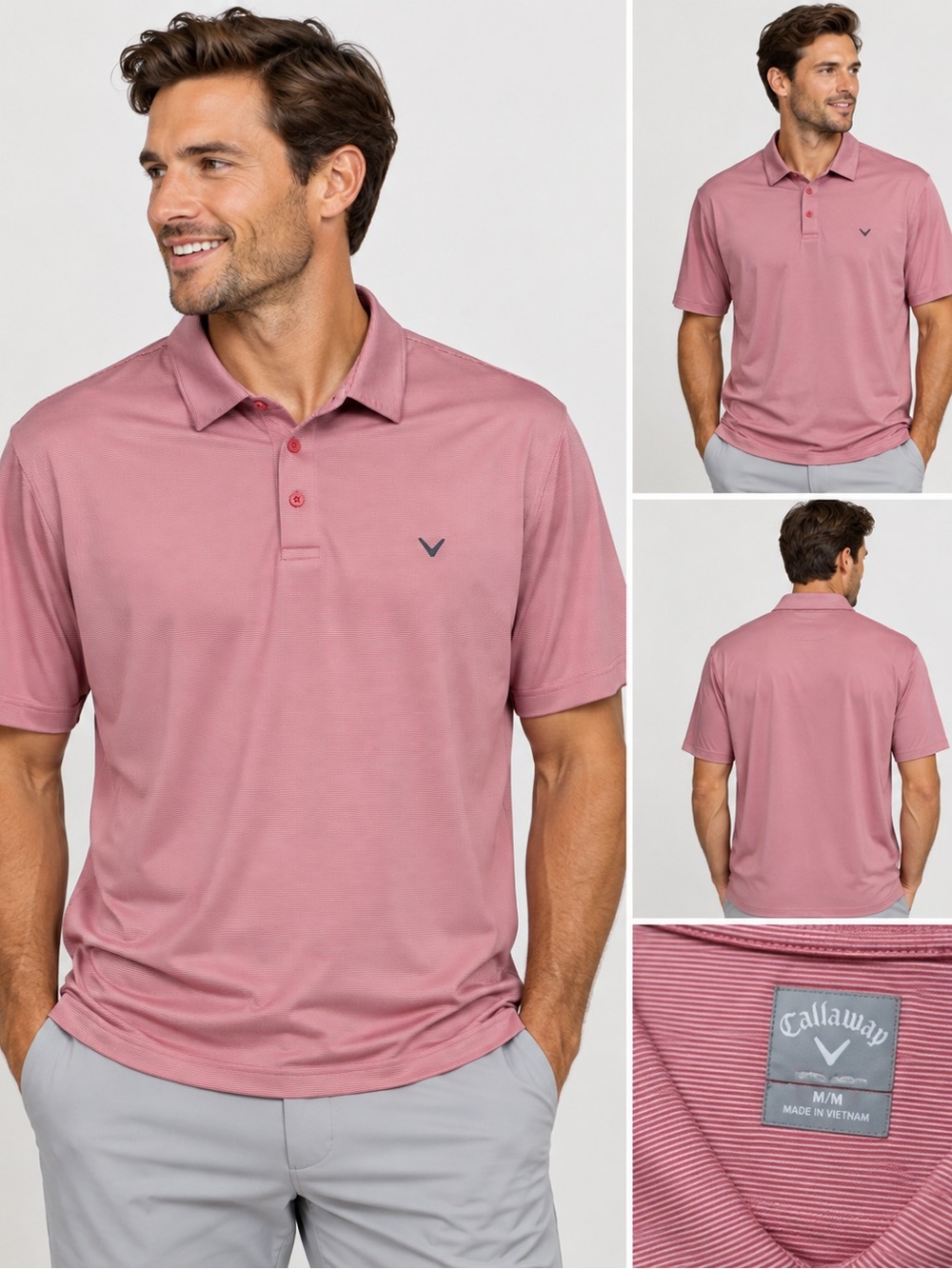 Callaway Men’s Performance Golf Polo – Dusty Rose/Pink
